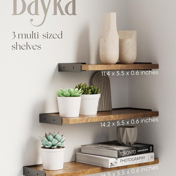 Wall Shelves for Bedroom Decor, Floating Wall Shelves for Living Room Kitchen St - Picture 4 of 9